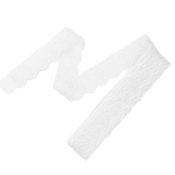Spetsband 10 meter mjuk elastisk spets tyg för sömnad kläder bröllopsfest dekoration presentinslagning vit
