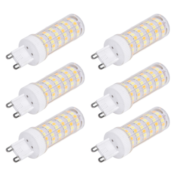 6 stk. 104LED pære 12W 85‑265V G9 pære 3 lysfarve lille væglampe pære til hjemmet