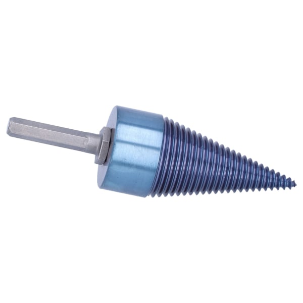 Twist Firewood Splitter Wood Cone Punch Drill Bit Hex Shank Plating Blue Split Tool 42mm L