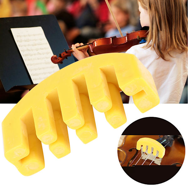 Gul kloformet demper for fiolin - Øvingsdemper tilbehør instrument stille spilledel