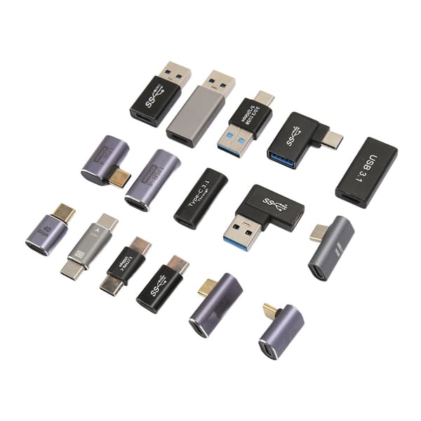16 st USB-adaptrar USB 3.0 3.1 Typ C Aluminiumlegering Olika Vinklar USB-adapterkit för Telefon Dator Periferiutrustning