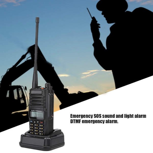 För Baofeng UV-XR PLUS 128 kanaler IP57 vattentät walkie talkie + handmikrofon 100-240VAU-kontakt