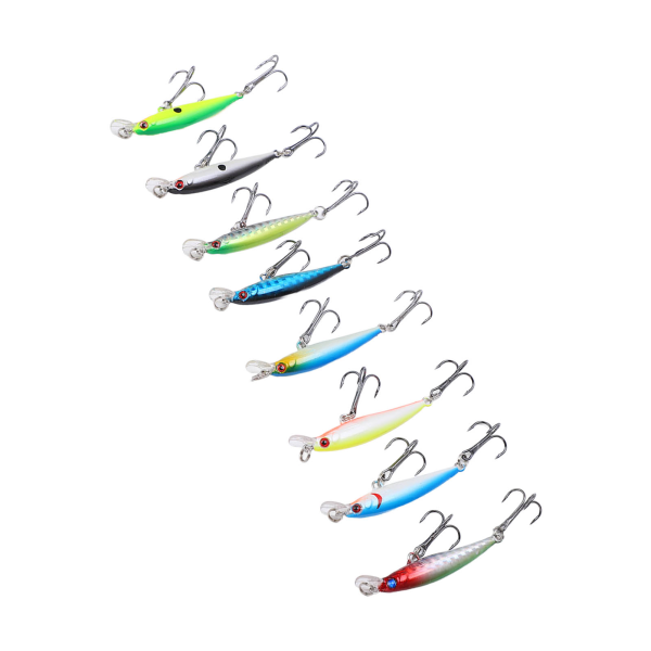 8 kpl Minnow-kalastusviehe 5cm/3g Tekoäly Uppoava Pitkä Heitto Kova Syötti Wobbler Jig Syötti