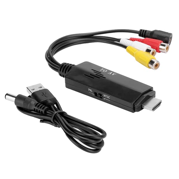 HDMI til AV HD Videokonverter Adapter Han til Hun Kabel til TV VHS VCR DVD Brænder