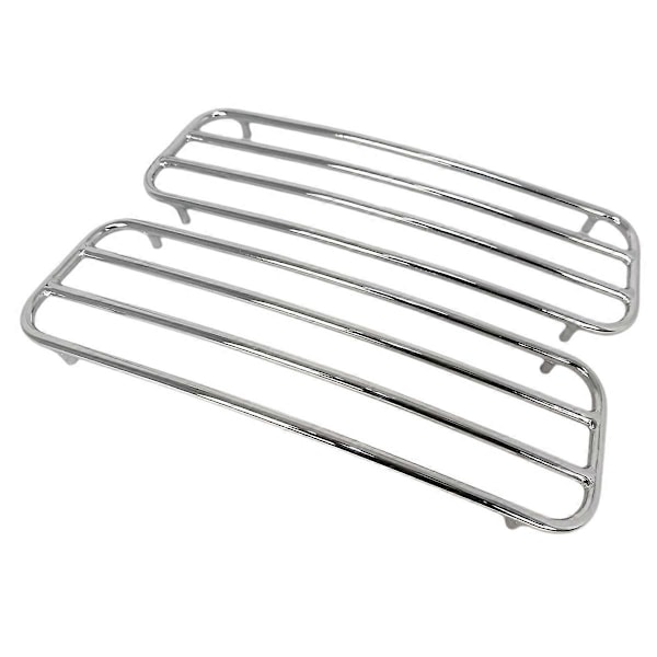 1 par motorcykel krom hårde sidetasker top skinner trim til