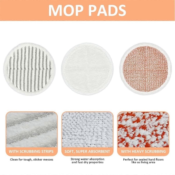 10 stk. moppeputer erstatning for mopp vaskbare moppeputer