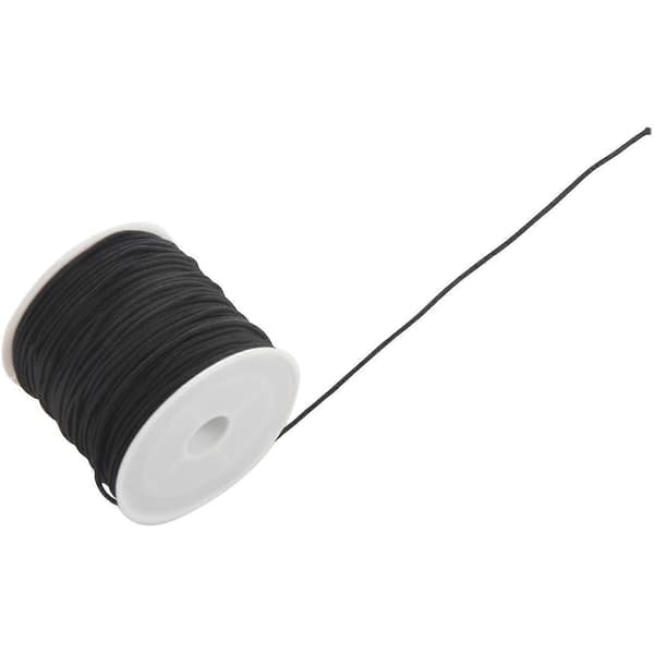 1 rulle 24m lång svart rund elastisk pärltråd 1mm black