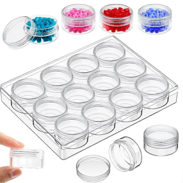 Perleorganisator Perleopbevaringsbeholdere Sæt (3,81 x 3,81 x 3,5 cm)