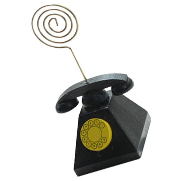 Plasskortholder søt form Retro trebord bildeholder kortholder notat klipsholder for hjem og kontortelefon