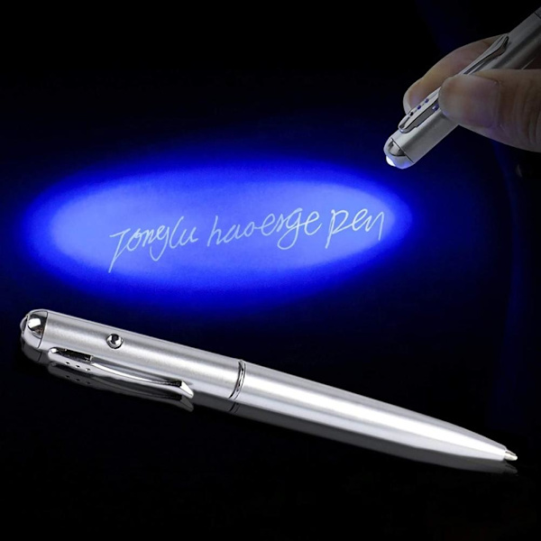 2 stk Invisible Ink Pen med UV-lys til hemmelig besked Falsk regning Detector Pen Party favoriserer fødselsdag juletaske gave til børn