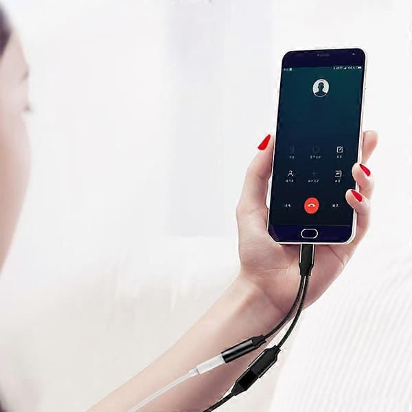 Adapter USB C til 3,5 mm AUX-stik Aluminiumlegering Lydhovedtelefonkabel til musik JIKAIX Black