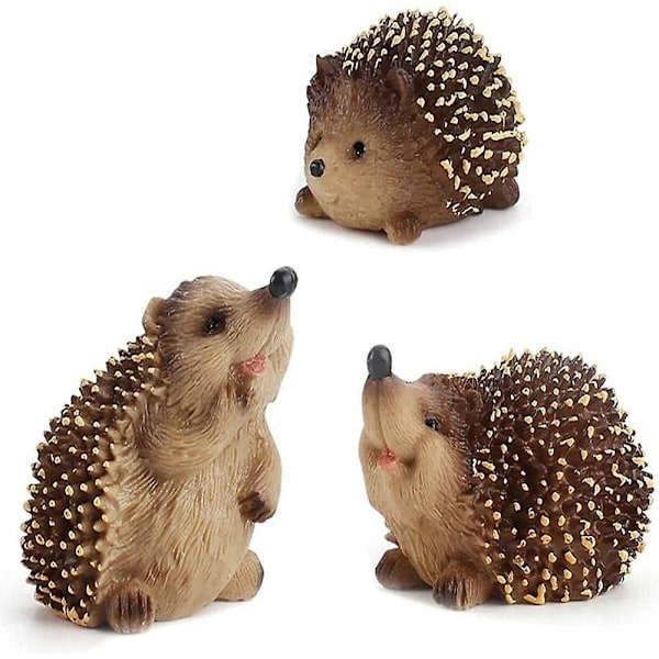 Pindsvin Havefigur Dekorativ Ornament til Mikrolandskab Miniature Hjem Indendørs Udendørs Tilbehør