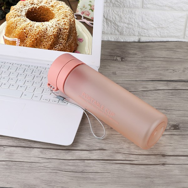 800 ml trendig bärbar vattenflaska med stor kapacitet, läcksäker (rosa)