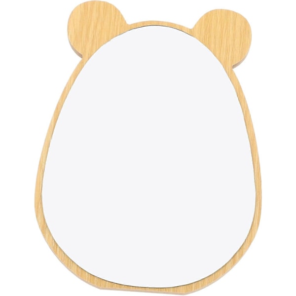 Bordspeil Bærbart Skrivebord Trespeil for Små Kosmetiske Speil søtt bjørnespeil, 20*15cm A Stil