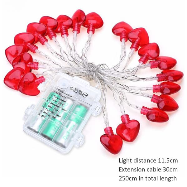 Hjerteformet lyskæde Valentinsdag LED-lyskæde DIY dekorativt lys