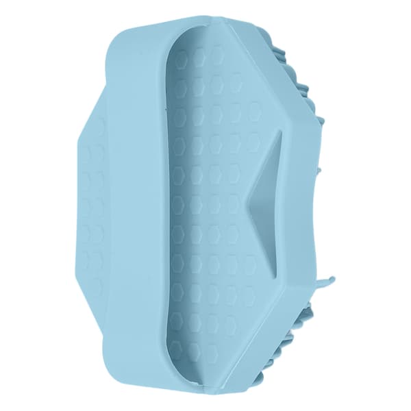 Silikon kroppsskrubber eksfolierende mild ergonomisk matkvalitets silikon badebørste med hull blå