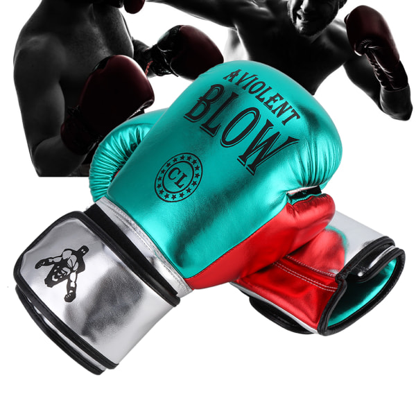 1 par unisex PU boxningshandskar Sanda Punching Sparring Sandsäck Träningsvantar Gröna
