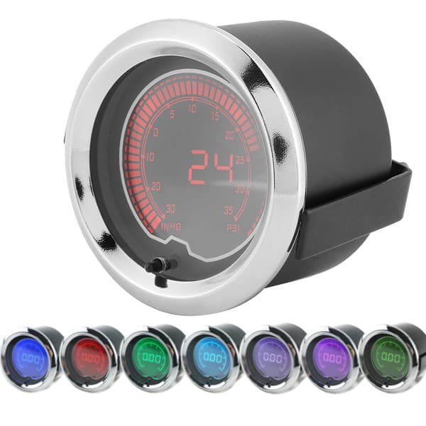 2 tommer/52 mm Universal 7 Farveskiftende Bil Turbo Boost Måler 10000 RPM LCD Display Ommøblering