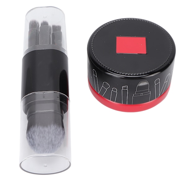 5 stk Makeup Brush Professionel bærbar rejsepulver øjenskyggebørster med rengøringsboks til kvinder