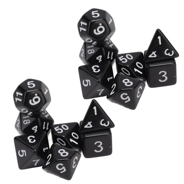 14 PCS Multi Faceted Dice Hvite Tall Digital Dice Bordspill Pedagogisk Terningsett