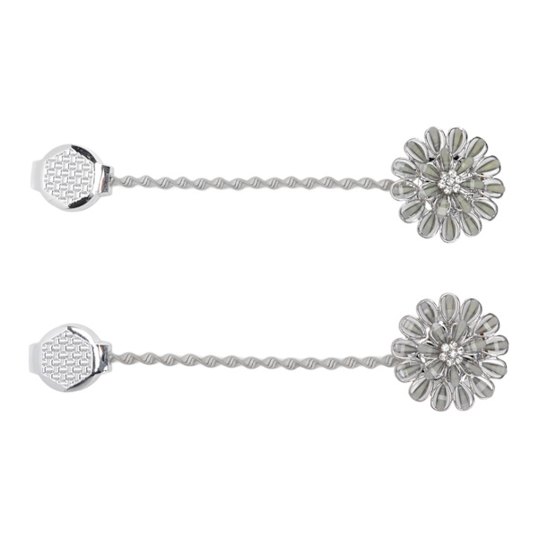 2 st magnetiska gardinuppsättningar Blomsterstil Rostfritt stål Flexibla gardinuppsättningar för sovrum Badrum Kontor