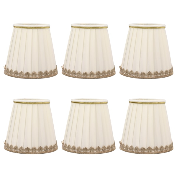 6PCS Candle Lamp Lampshade Clip On Fabrics Lampshades Set for Table Lamp Wall Lamp