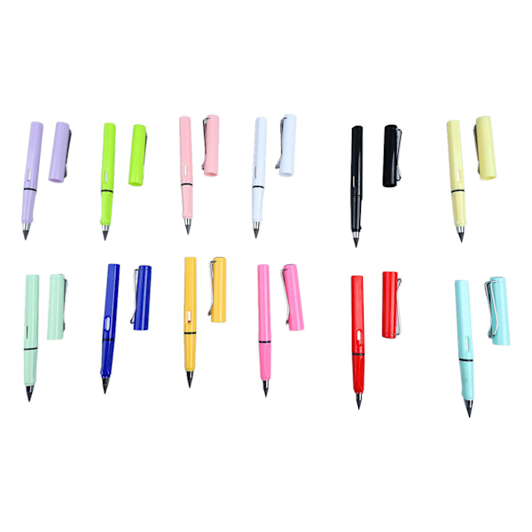 12 kpl Inkless Pencil Fluency Writing Writing Leveä kynäpidike Uudelleen käytettävä ikuinen lyijykynä Infinite Lyijykynä pyyhekumilla maalausta varten