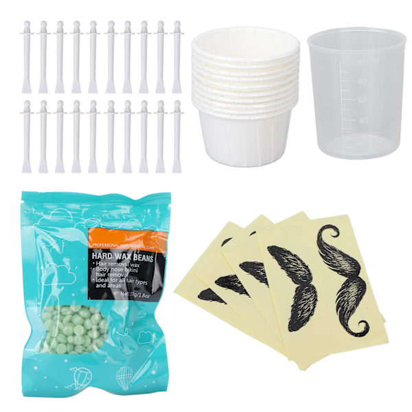 Näsvaxkit Professionell mustaschschabloner Vaxapplikator Mätkopp Set