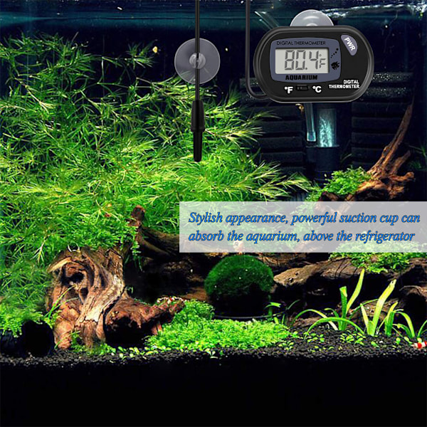 LCD Digital Akvarietermometer med Sugkopp Fisk Tank Vatten Terrarium Temperatur för Fisk och Reptiler