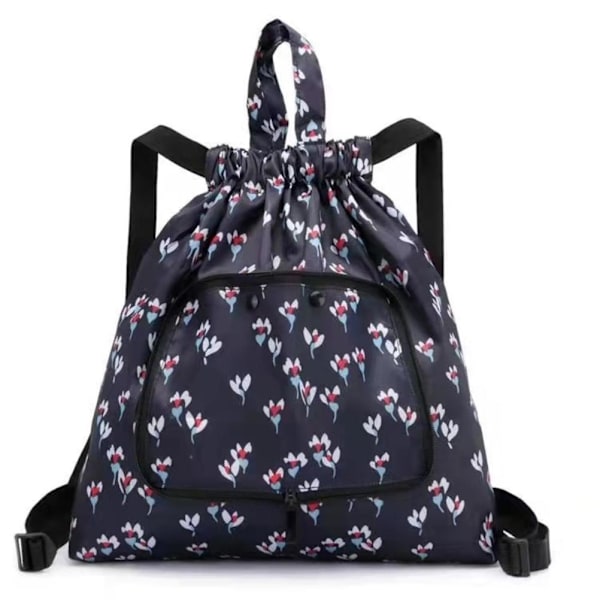 Snørebånd Rygsæk String Bag Sackpack Vandtæt Foldbar Bærbar Sports Gym Sæk til Udendørs Shopping Strand Svømning Rejse Blomstermønster