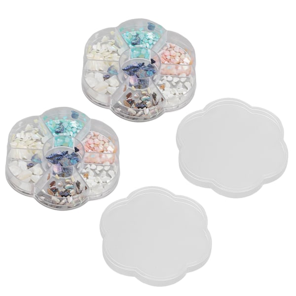 2 esker med resin neglkunststein dekorasjon hjem salong DIY fasjonabel skinnende neglpynt for neglkunstner