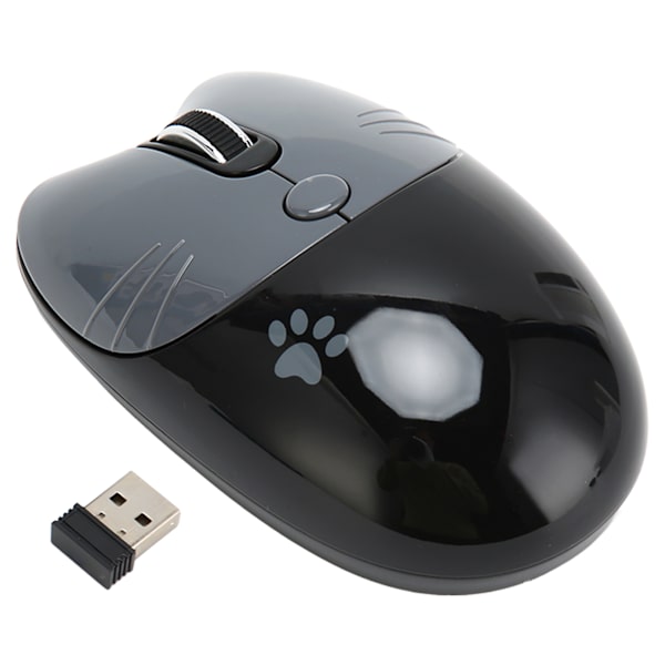 Trådløs mus BT5.1 eller 2,4 GHz Silent Click Justerbar DPI Auto Sleep Office Mouse for Girl Working Family School Cafe Sort Grå
