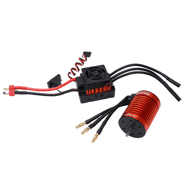 Borstlös motor ESC 4-polig 12-spårig 3300KV motor och 60A ESC för 1/10 borstlös RC-bil