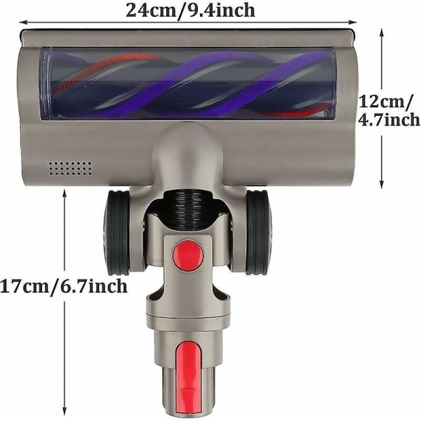 Turbinborstrengöringshuvud för Dyson V15 V11 V10 V8 V7 dammsugare - perfekt för mattor, golv och kakel
