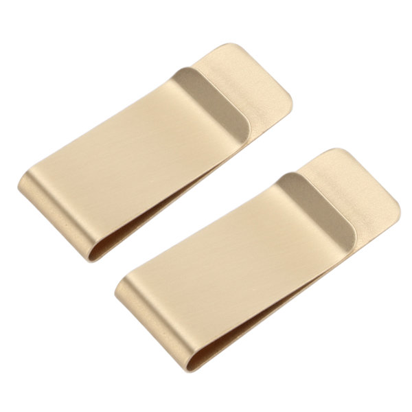 2 st metallpengaclips i rostfritt stål, specialformade miniplånböcker, kreditkortshållare för män (guld)