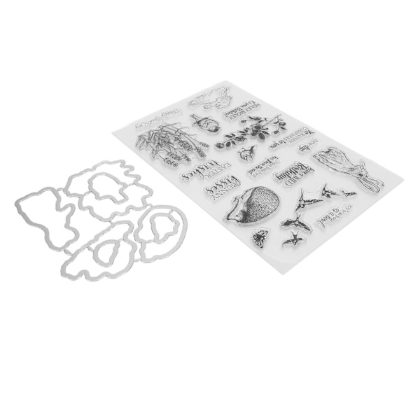 Läpinäkyvä leimasinsarja Ainutlaatuinen muotoilu Läpinäkyvä leima Embossing Leikkuuteräsarja DIY Scrapbook-käsitöihin