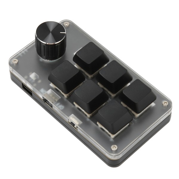 Minitastatur Knop Design Rød Switch Dual Mode Plug and Play Mekanisk programmerbart tastatur til gaming Office Media 6 taster med 1 knop
