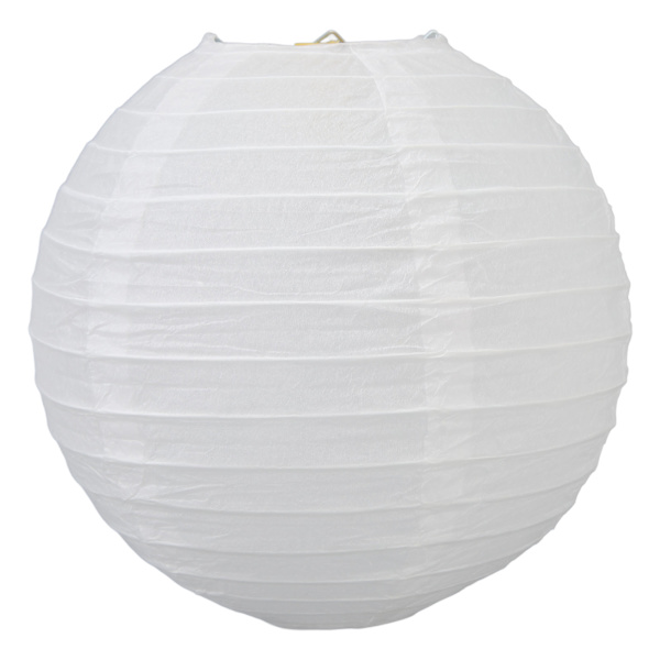 Vit papperslykta handgjord 20 cm DIY rund form hängande papperslykta för bröllopsdekoration
