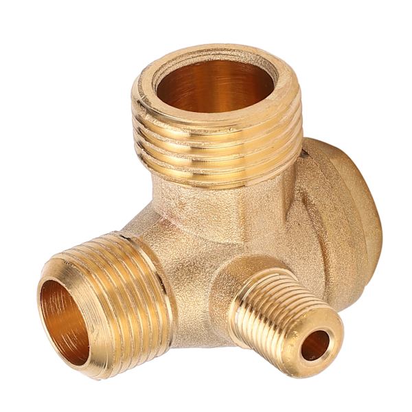Kontraventil Messingmateriale 1-vejs gevindforbindelse Luftpumpe Tilbehør 1/2x3/8x10