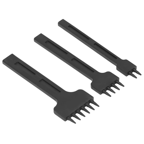 3 st läderhålslag DIY handgjorda lädervaror läder zinklegering svart runt hål rad stans 6mm