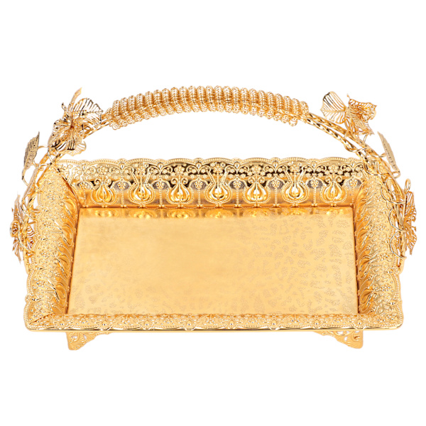 Kaffe serveringsbakke vintage stil guld farve robust zinklegering elegant metal serveringsbakke til hjem bar cafe