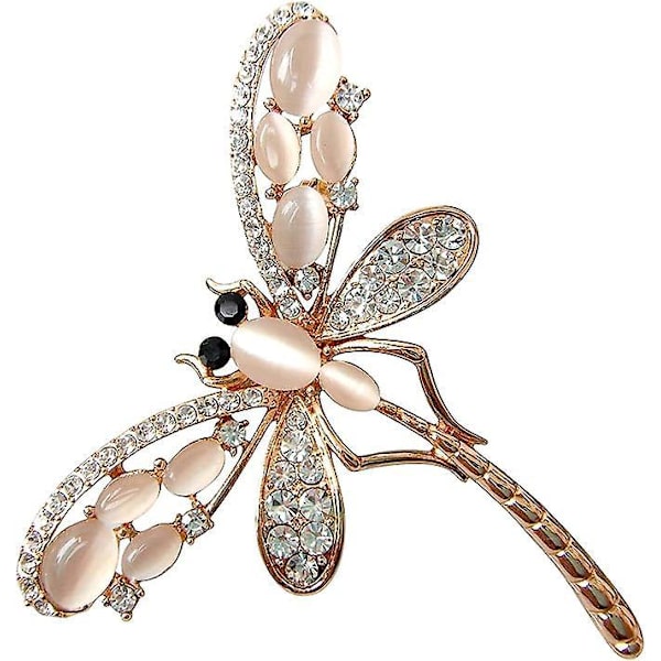 Multifarvet Opal Krystal Dragonfly Vinger Brosche