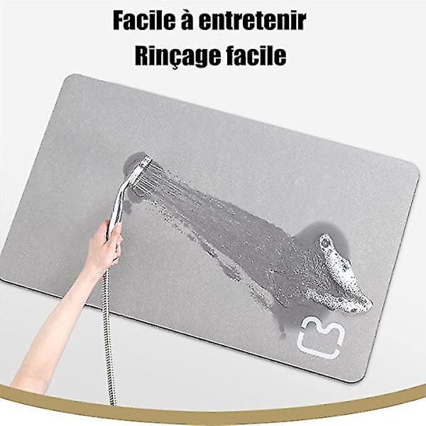 Diatomiitti Kylpymatto Imukykyinen Nopeasti Kuivuva Liukumaton Beige-60x90cm