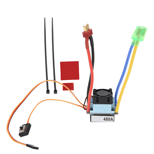 Vandtæt 480A Dual-Way Børstet ESC 5V 3A BEC Elektrisk Hastighedsregulator til 1/8 RC Biler