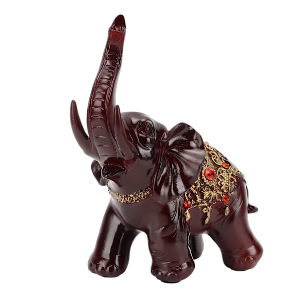 Harpiks Elefant Ornament Skrivebord Elefant Statue til Husholdning Kontor Skap Dekorasjon