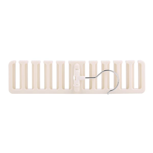 10-spors slipsbelte skjerf stativ organizer solid plast klesskap garderobe plassbesparende beige