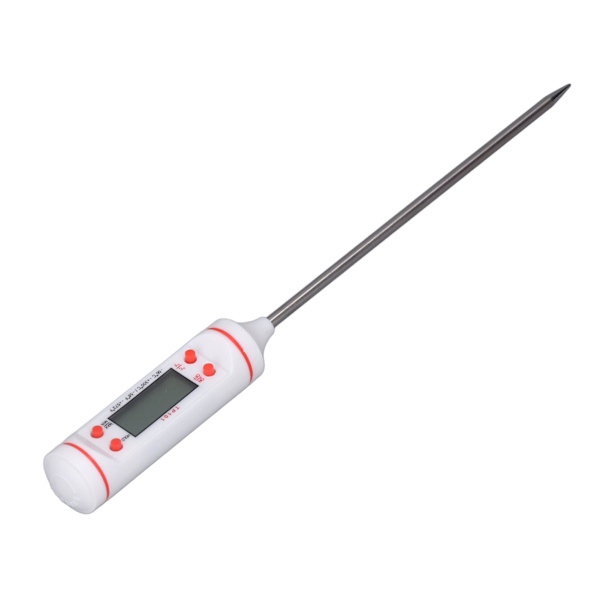 Digital kötttermometer med lång sond omedelbar avläsning mattermometer med stor display för kök matlagning grillning vit