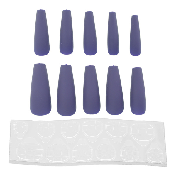 10 stk Lang kiste blanke falske negle kunstig tryk på fuld dækning Falske spidser Negle Manicure tilbehør til kvinder pigerN5355-10