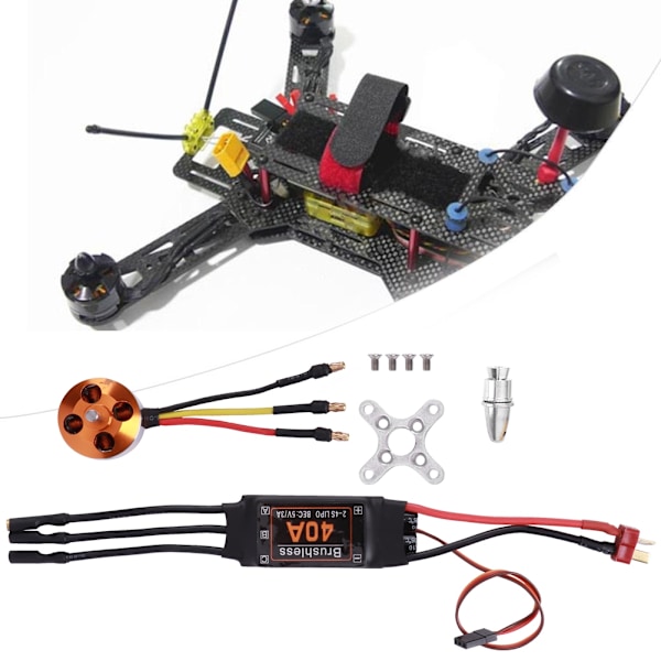 40A borstlös ESC svart A2217 KV1100 / KV1250 / KV2300 borstlös motor för fjärrkontrolldrönare (A2217 1250KV)