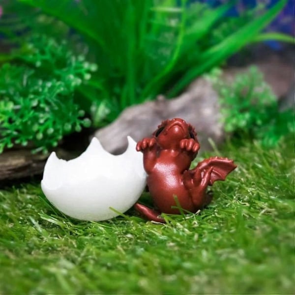 Nyfödd drake i ägg, Söt liten drakfigur, Kläckande drake, 3D Mini Art Drakstaty Skrivbordsdekorationer för fantasyentusiaster, Samlare
